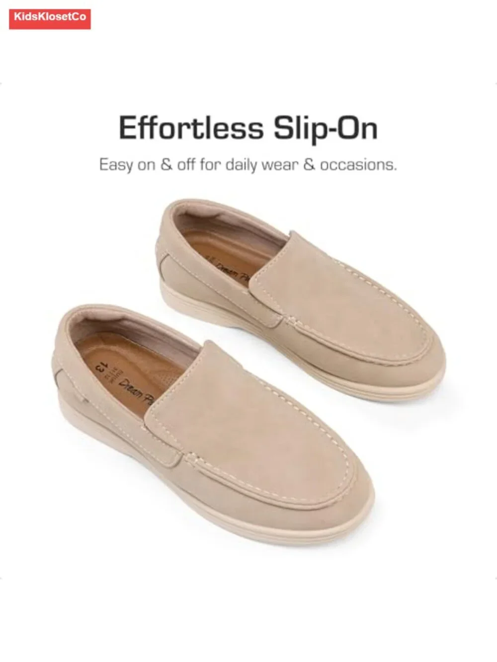 Boys' Faux Suede Slip-On Loafers - Casual Dress Shoes